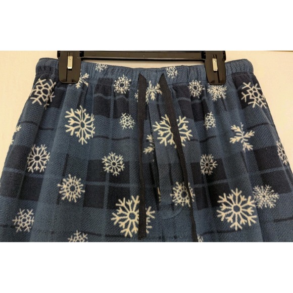 Stafford Pajama Pants Mens Sz M Fleece Snowflakes Blue Drawstring Waist - Picture 6 of 6